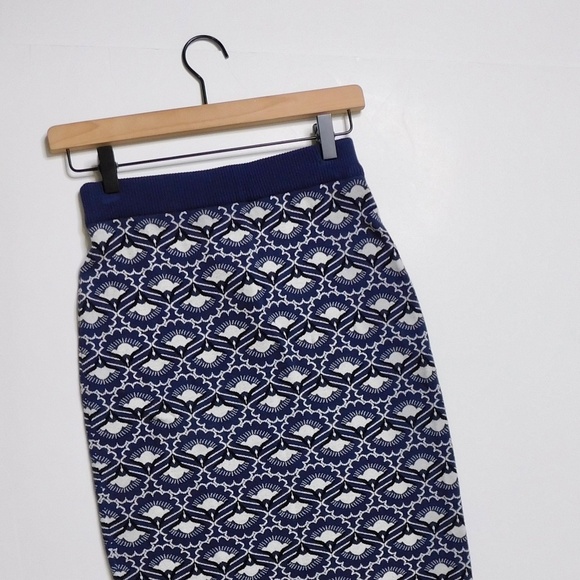 MAX MARA Weekend Magma Knit Pencil Skirt MaxMara Blue Print Knitwear Small - Picture 10 of 16